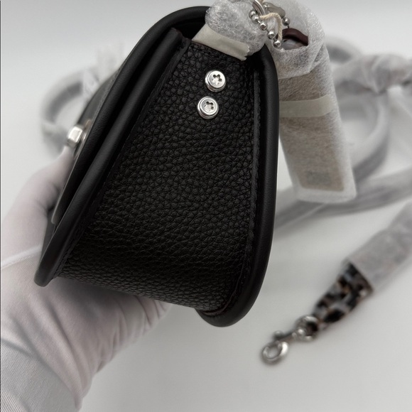 Coach Wavy Dinky Crossbody Shoulder Bag In Coachtopia Leather Black - Picture 4 of 16